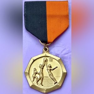 Vintage 1980s Soviet Era Russian Ribbon Medal Medallion WOMEN’S BASKETBALL
